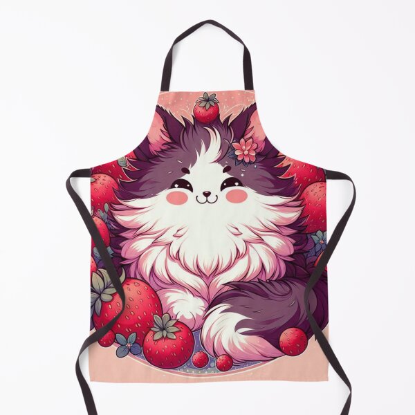 Item preview, Kawaii Strawberry Cat in Berry Garden designed and sold by BigBlueArt.
