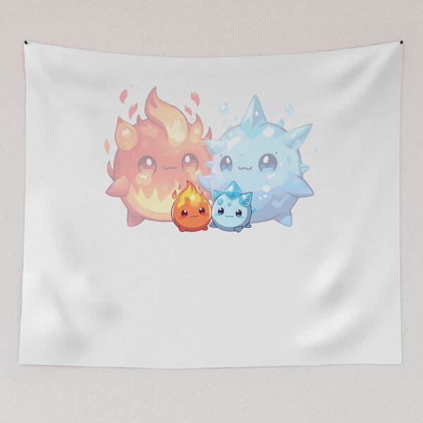 Item preview, Fire & Ice Slime Twins – Baby to Elemental Reflections designed and sold by Monzora.