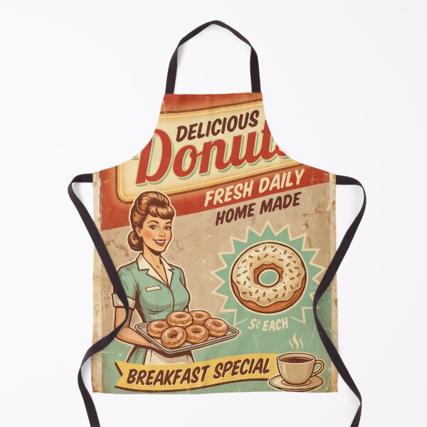 Item preview, Retro Cravings: Vintage Donut Ad Delight designed and sold by ForeverPrintsOK.