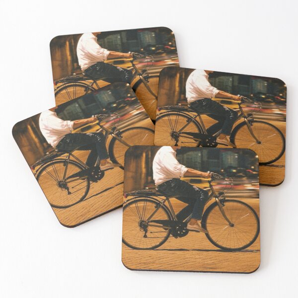 Item preview, Cyclist in Starbucks Logo Nighttime City Tunnel designed and sold by Sinhakudiye.