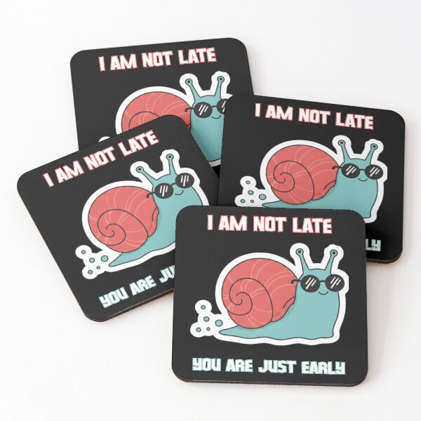 Item preview, “Cool Snail Slow Vibes – I’m Not Late Quote Aesthetic Design” designed and sold by RokaWorld.