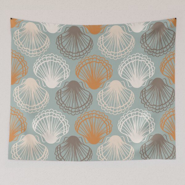Item preview, Retro Boho Clam Shells Pattern designed and sold by Farissa Designs.