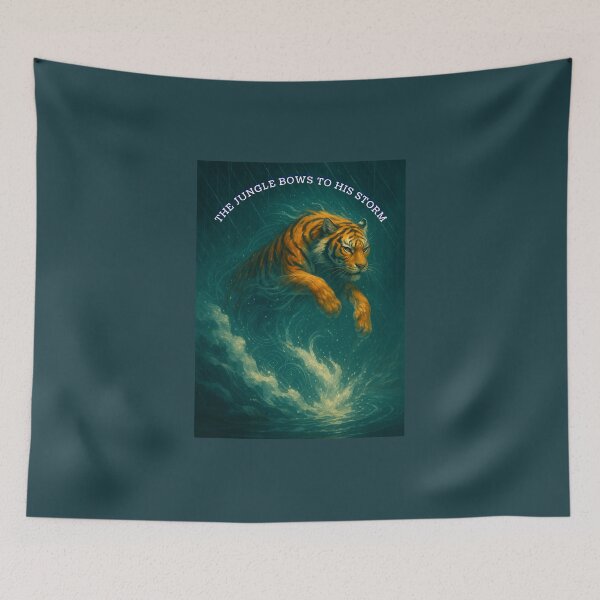 Item preview, Tiger of the Monsoon – The Jungle Bows to His Storm designed and sold by GeoWild Designs.