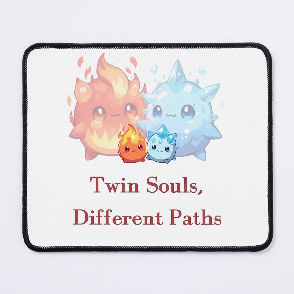 Item preview, Twin souls, different paths – Fire & Ice Chibi Duo designed and sold by Monzora.