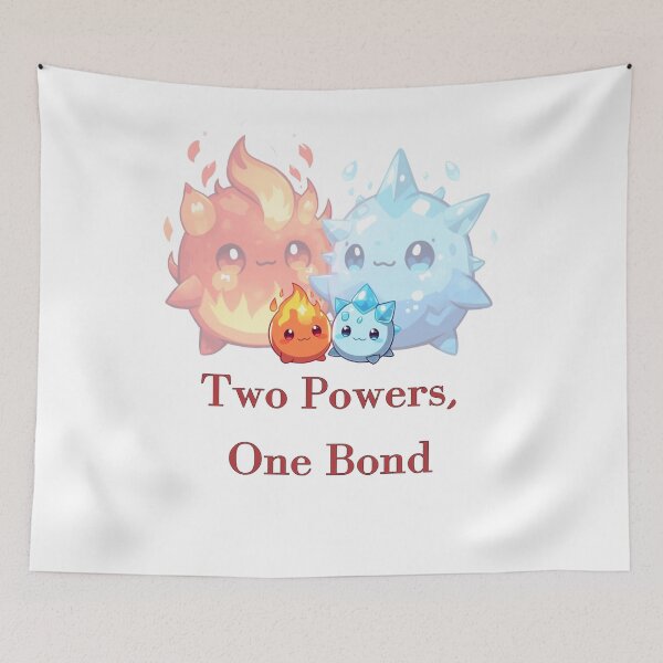 Item preview, Two powers, one bond – Fire & Ice Chibi Duo designed and sold by Monzora.