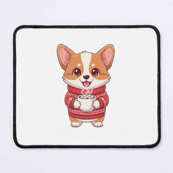 Item preview, Cute Christmas Pembroke Welsh Corgi Puppy with Hot Cocoa - Dog Lovers designed and sold by The Real Life Symphony.