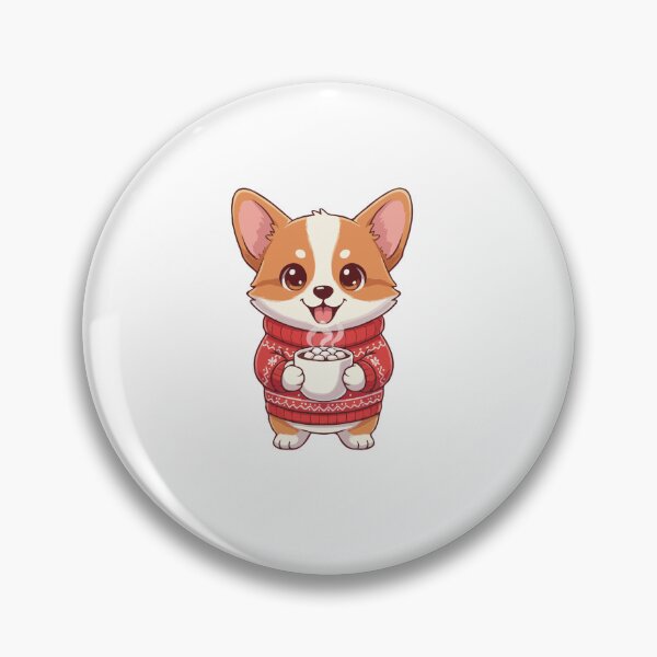 Item preview, Cute Christmas Pembroke Welsh Corgi Puppy with Hot Cocoa - Dog Lovers designed and sold by The Real Life Symphony.