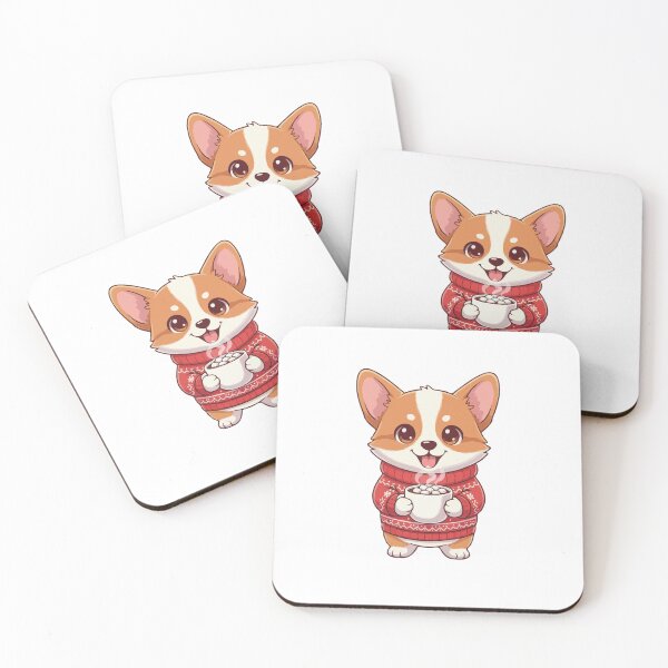 Item preview, Cute Christmas Pembroke Welsh Corgi Puppy with Hot Cocoa - Dog Lovers designed and sold by The Real Life Symphony.