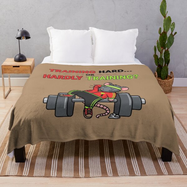 Item preview, Lazy Cartoon Rat on Dumbbell Funny Gym Meme | Training Hard or Hardly Training? designed and sold by Design_Your_Day.