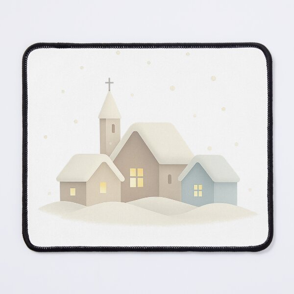 Item preview, Minimal Snowy Village With Warm Windows designed and sold by Fernova.