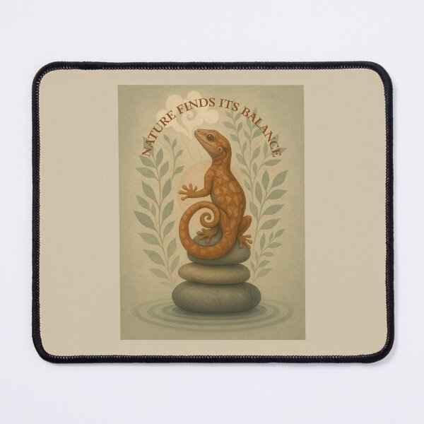 Item preview, Nature Finds Its Balance – Gecko Zen Art designed and sold by GeoWild Designs.