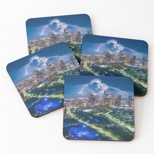 Item preview, Night Airbnb eSkyline with Airbnbs Dramatic Lightning designed and sold by Sinhakudiye.