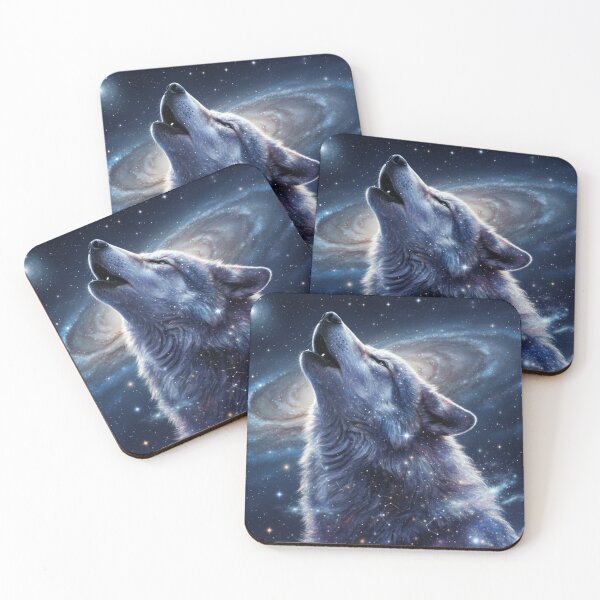 Item preview, A wolf made of stars designed and sold by CosmicCutouts.