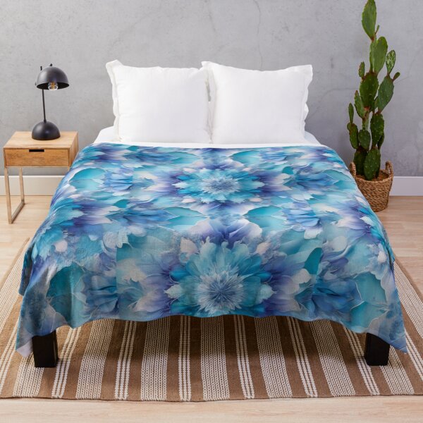 Item preview, Botanical floral pattern in flowing shades of blue – Floral watercolor design designed and sold by La-Designita.