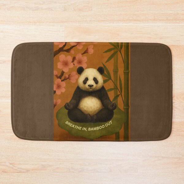 Item preview, Breathe In, Bamboo Out – Meditating Panda on Lotus Leaf designed and sold by GeoWild Designs.