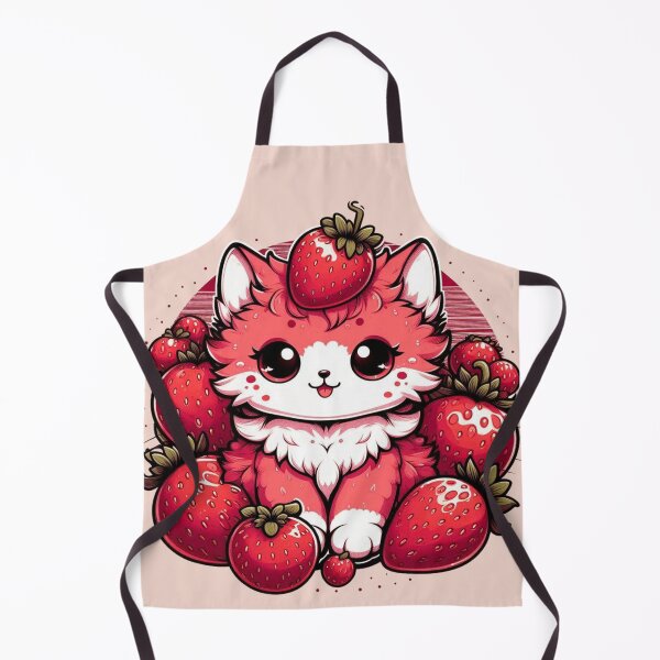 Item preview, Kawaii Strawberry Cat with Berry Crown designed and sold by BigBlueArt.