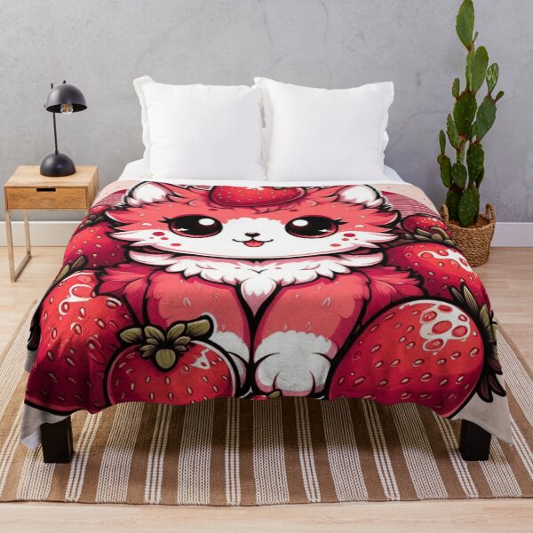 Item preview, Gato fresa kawaii con corona de bayas designed and sold by BigBlueArt.