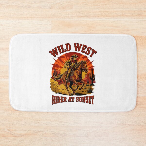 Item preview, Wild West Rider at Sunset – Retro Cowboy on horse at sunset designed and sold by GabbyKI261.
