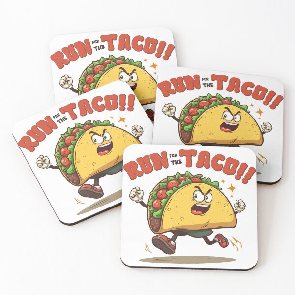 Item preview, Run For The Taco!! - Funny Running Cardio Fitness Cartoon designed and sold by Design-Pro-21.