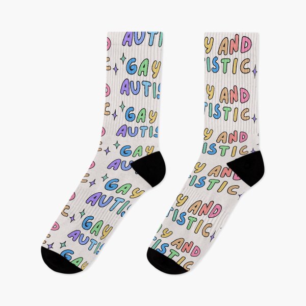 Item preview, Gay and autistic rainbow text | lgbt and neurodivergent designed and sold by NeurodiverseTea.