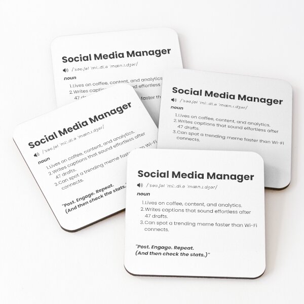 Item preview, Social Media Manager Definition | Funny Job Quote Gift for SMM designed and sold by Yuli Club.