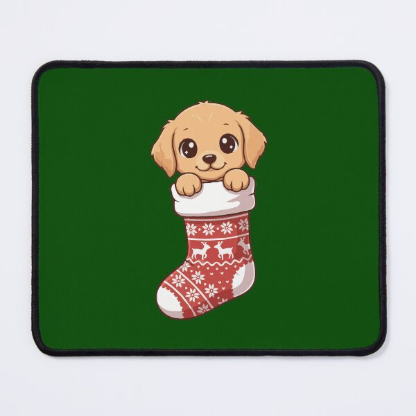 Item preview, Cute Christmas Golden Retriever Puppy in Knitted Holiday Stocking – Dog Lovers designed and sold by The Real Life Symphony.