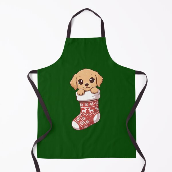 Item preview, Cute Christmas Golden Retriever Puppy in Knitted Holiday Stocking – Dog Lovers designed and sold by The Real Life Symphony.