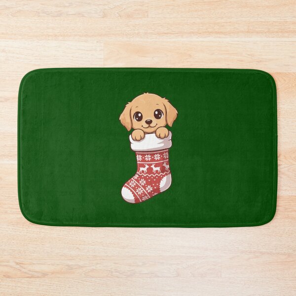 Item preview, Cute Christmas Golden Retriever Puppy in Knitted Holiday Stocking – Dog Lovers designed and sold by The Real Life Symphony.
