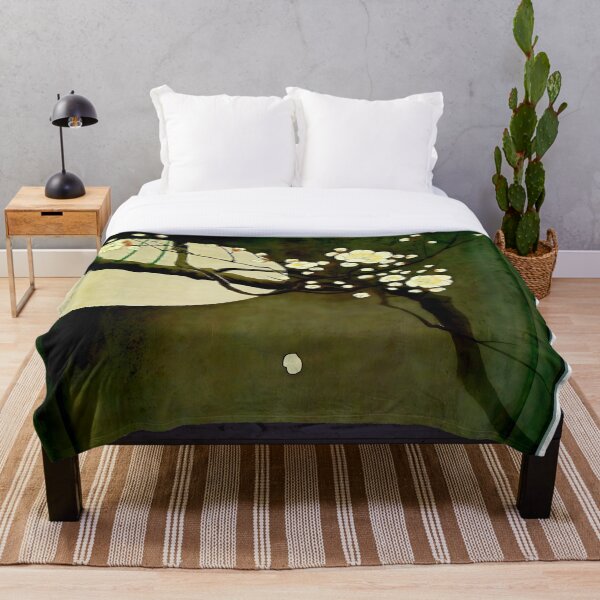 Artikelvorschau, Vintage-Druck aus japanischem Stil mit Pflaumenblüten und Mond entworfen und verkauft von Vintage by Kaya.