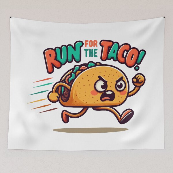 Item preview, Run For The Taco!! - Funny Running Cardio Fitness Cartoon T Shirt designed and sold by Design-Pro-21.