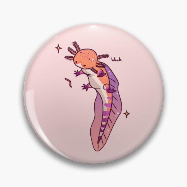 Item preview, Sunset Axolotl With Worm 'Woah' designed and sold by Aloe and Monstera.