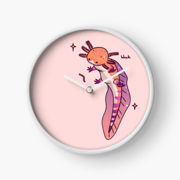 Item preview, Sunset Axolotl With Worm 'Woah' designed and sold by Aloe and Monstera.