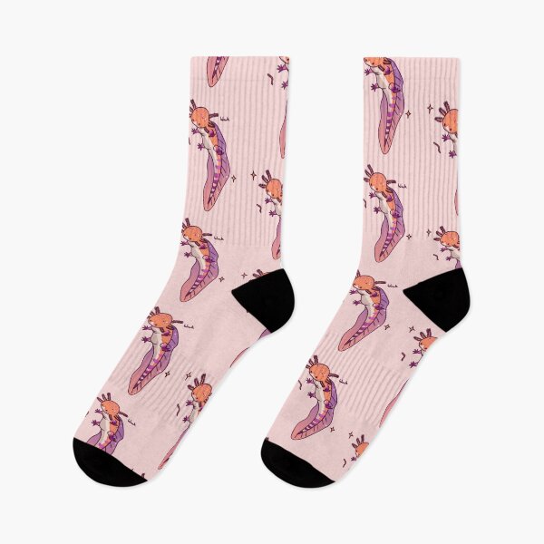 Item preview, Sunset Axolotl With Worm 'Woah' designed and sold by Aloe and Monstera.