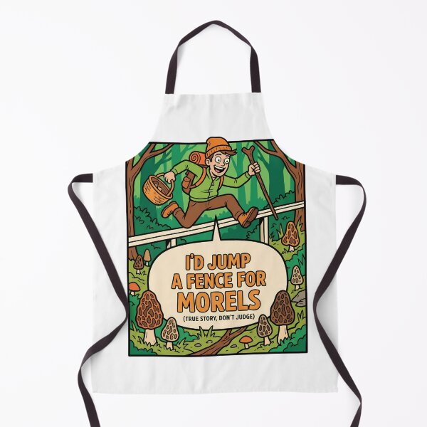 Item preview, I'd Jump a Fence for Morels - Funny Mushroom Foraging designed and sold by TB Designs Official.