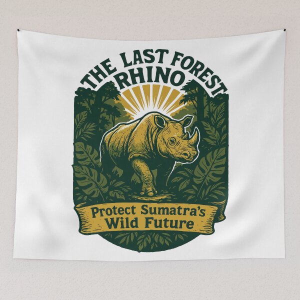 Item preview, Sumatran Forest Rhino Conservation Art designed and sold by WildlifeInc.