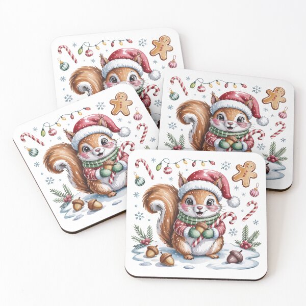 Item preview, Christmas Squirrel with Santa Hat designed and sold by jkrphoto.