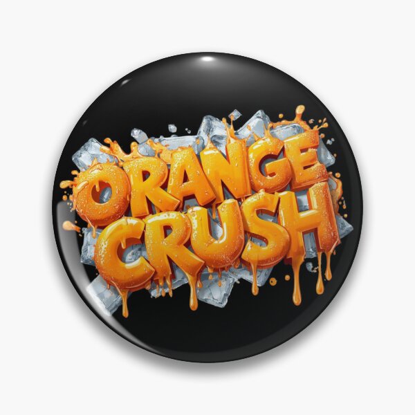 Item preview, ORANGE CRUSH – Juicy Citrus Splash Typography with Ice Cubes designed and sold by SplashPixel.