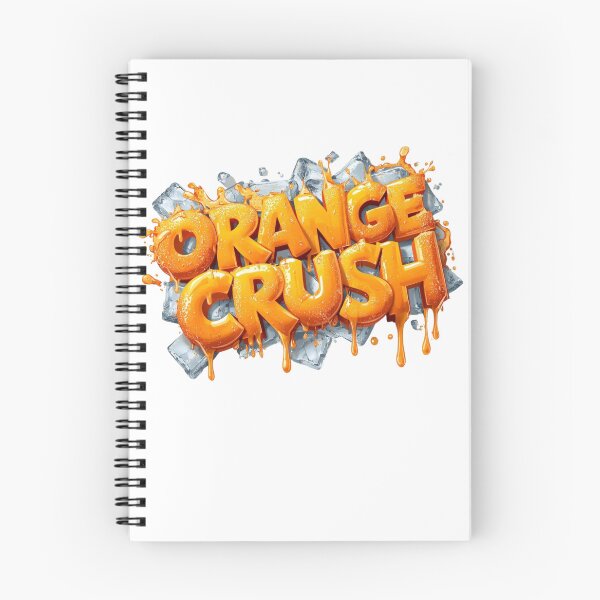 Item preview, ORANGE CRUSH – Juicy Citrus Splash Typography with Ice Cubes designed and sold by SplashPixel.