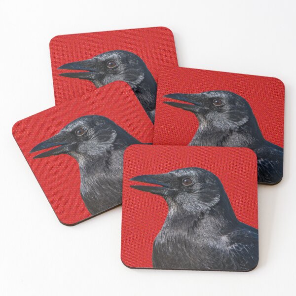 Item preview, Crow on pixelated red background designed and sold by lisavonbiela.