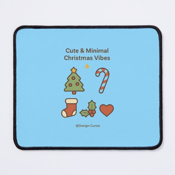 Aperçu de l'œuvre Minimal Christmas Icons – Cute Kawaii Festive Set créée et vendue par Design-Curios.