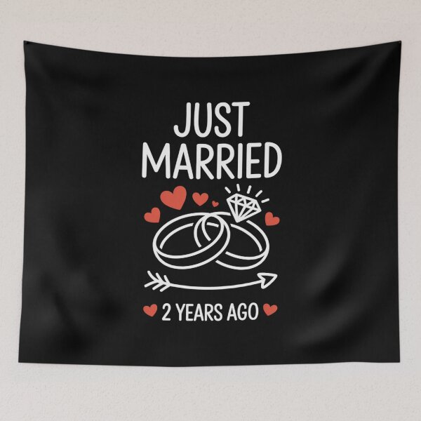 Item preview, Just Married 2 Years Ago Anniversary Wedding Rings Design designed and sold by Gogetgiggles.