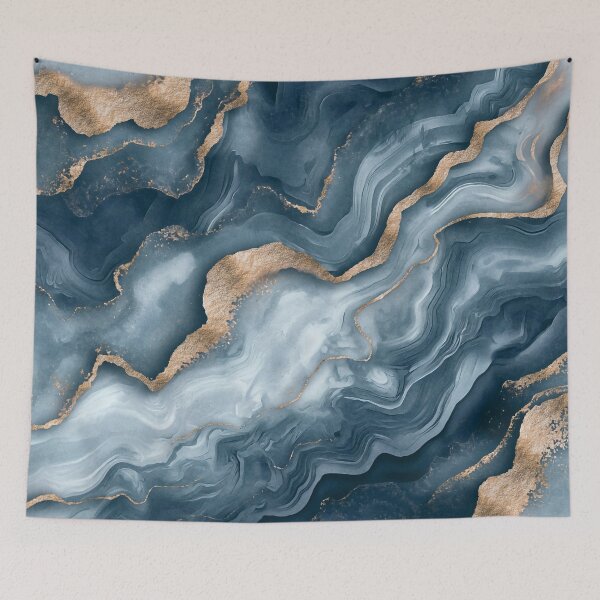 Item preview, Marble Elegance Blue Grey Gold designed and sold by artsandsoul.