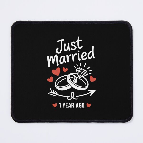 Item preview, Just Married 1 Year Ago Anniversary Wedding Rings Design designed and sold by Gogetgiggles.