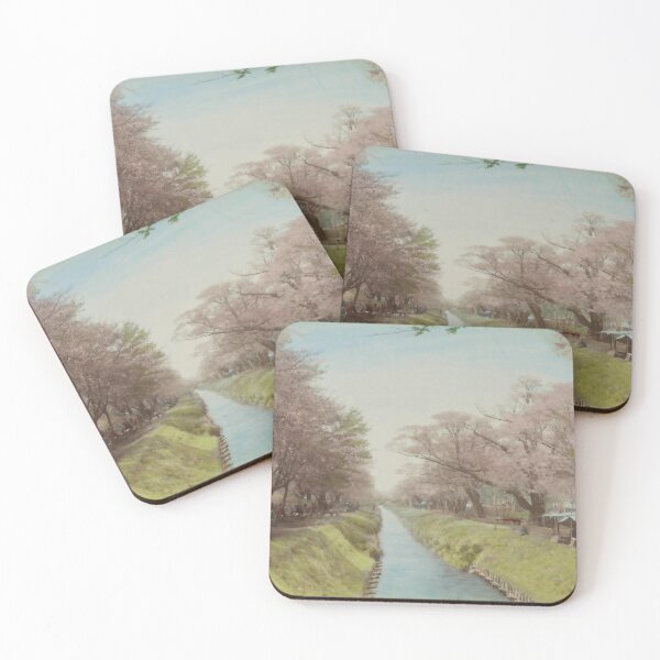 Item preview, Cherry Blossom Canal – Vintage Japanese Landscape Art designed and sold by Vintage by Kaya.