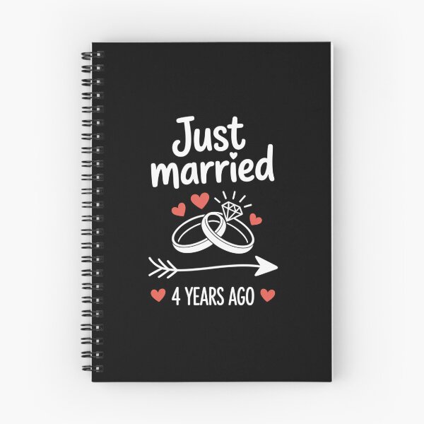 Item preview, Just Married 4 Years Ago Anniversary Wedding Rings Design designed and sold by Gogetgiggles.