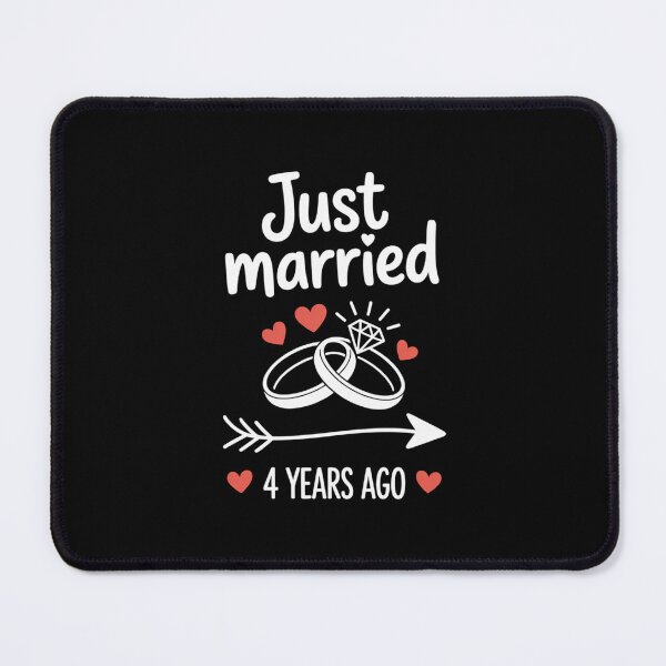 Item preview, Just Married 4 Years Ago Anniversary Wedding Rings Design designed and sold by Gogetgiggles.