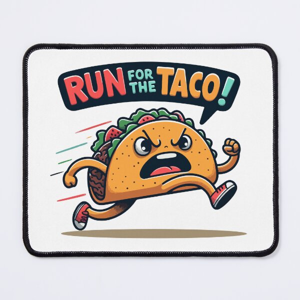 Item preview, RUN FOR THE TACO!! T-Shirt - Funny Angry Taco Speech Bubble Running Tee designed and sold by Design-Pro-21.