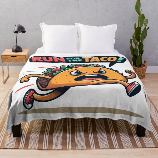 Item preview, RUN FOR THE TACO!! T-Shirt - Funny Angry Taco Speech Bubble Running Tee designed and sold by Design-Pro-21.