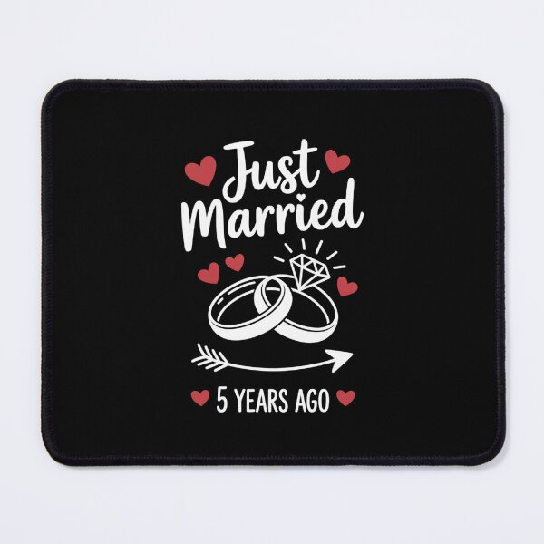 Item preview, Just Married 5 Years Ago Anniversary Wedding Rings Design designed and sold by Gogetgiggles.