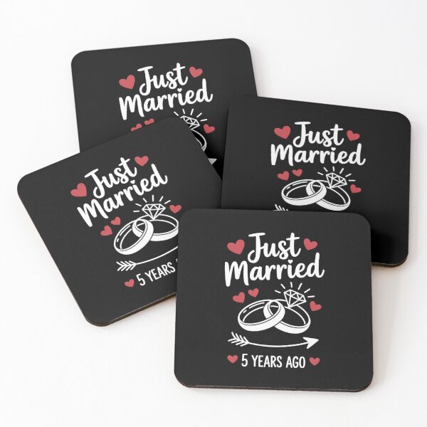 Item preview, Just Married 5 Years Ago Anniversary Wedding Rings Design designed and sold by Gogetgiggles.